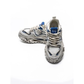 Pantofi Sport Barbati din piele naturala 95932 WHITE-BLUE | ADVANCER