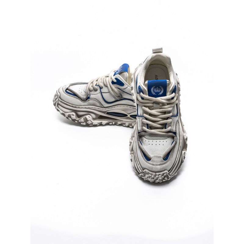 Pantofi Sport Barbati din piele naturala 95932 WHITE-BLUE | ADVANCER