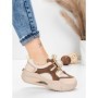 Pantofi Sport Dama din piele naturala 2577 CREAM-COFFEE | FRANCO GERARDO