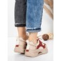 Pantofi Sport Dama din piele naturala 2577 CREAM-RED | FRANCO GERARDO