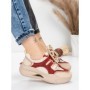 Pantofi Sport Dama din piele naturala 2577 CREAM-RED | FRANCO GERARDO