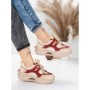 Pantofi Sport Dama din piele naturala 2577 CREAM-RED | FRANCO GERARDO