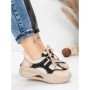Pantofi Sport Dama din piele naturala 2577 CREAM-BLACK | FRANCO GERARDO