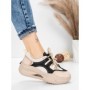 Pantofi Sport Dama din piele naturala 2577 CREAM-BLACK | FRANCO GERARDO