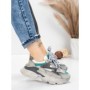 Pantofi Sport Dama din piele naturala HY5798 GREY-LIGHT GREEN | FRANCO GERARDO