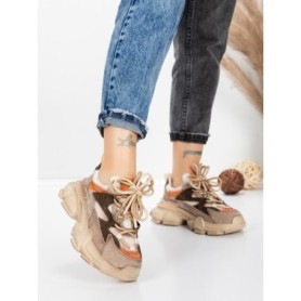 Pantofi Sport Dama din piele naturala HY5798 APRICOT-ORANGE | FRANCO GERARDO