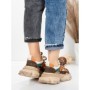 Pantofi Sport Dama din piele naturala HY5798 COFFEE-LIGHT GREEN | FRANCO GERARDO