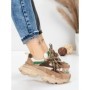 Pantofi Sport Dama din piele naturala HY5798 BROWN-GREEN | FRANCO GERARDO