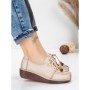 Pantofi Casual Dama din piele naturala 2553 CREAM | FORMATIONE