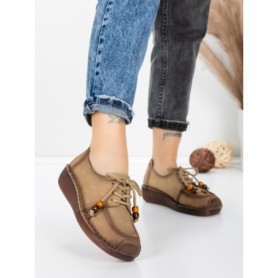 Pantofi Casual Dama din piele naturala 2553 APRICOT | FORMATIONE