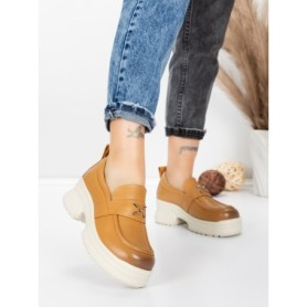 Pantofi Casual Dama din piele naturala 10828 YELLOW | FORMATIONE