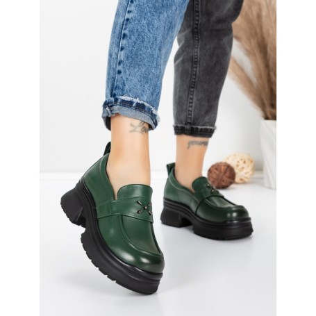 Pantofi Casual Dama din piele naturala 10828 GREEN | FORMATIONE