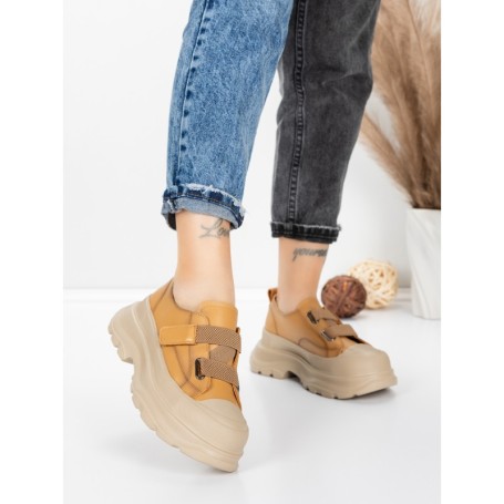 Pantofi Sport Dama din piele naturala 6806 YELLOW | ADVANCER