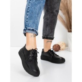 Pantofi Casual Dama din piele naturala 663 BLACK | ADVANCER