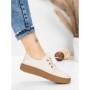 Pantofi Casual Dama din piele naturala 663 CREAM | ADVANCER