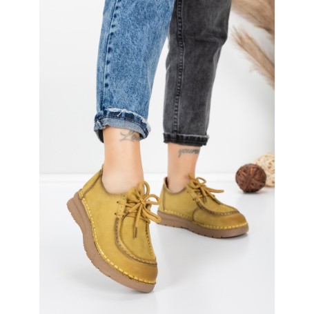 Pantofi Casual Dama din piele naturala 8887 YELLOW | FORMATIONE