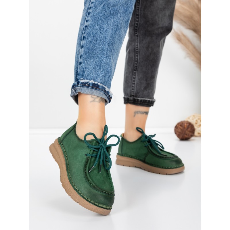 Pantofi Casual Dama din piele naturala 8887 GREEN | FORMATIONE