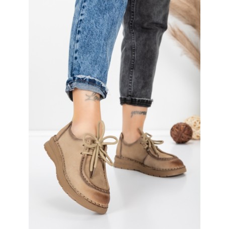 Pantofi Casual Dama din piele naturala 8887 APRICOT | FORMATIONE