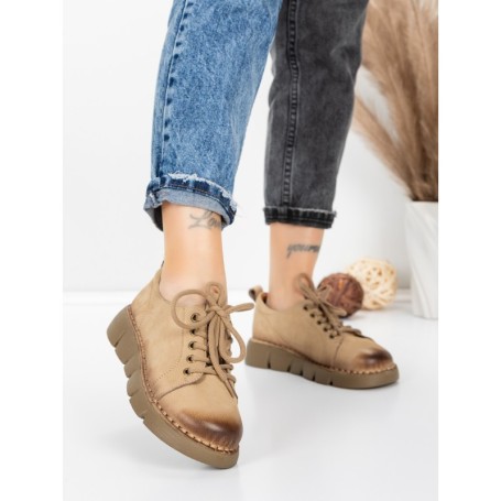 Pantofi Casual Dama din piele naturala 556 APRICOT | FORMATIONE