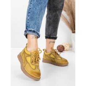 Pantofi Casual Dama din piele naturala 886 YELLOW | FRANCO GERARDO