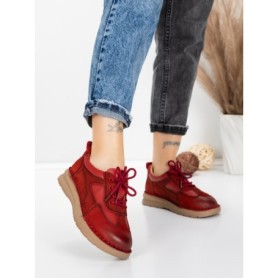 Pantofi Casual Dama din piele naturala 886 RED | FRANCO GERARDO