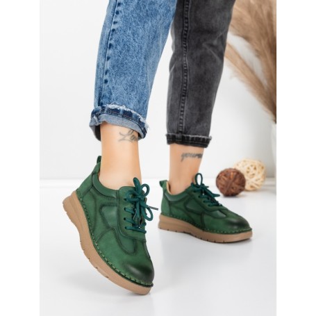 Pantofi Casual Dama din piele naturala 886 GREEN | FRANCO GERARDO