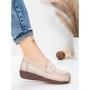 Pantofi Casual Dama din piele naturala 2557 CREAM | FORMATIONE