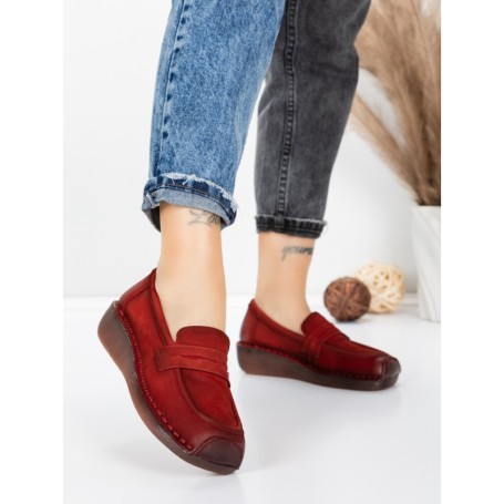 Pantofi Casual Dama din piele naturala 2557 RED | FORMATIONE