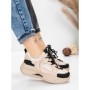 Pantofi Sport Dama din piele naturala 2576 CREAM-BLACK | ADVANCER