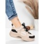 Pantofi Sport Dama din piele naturala 2576 CREAM-BLACK | ADVANCER