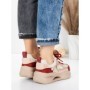 Pantofi Sport Dama din piele naturala 2576 CREAM-RED | ADVANCER