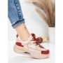 Pantofi Sport Dama din piele naturala 2576 CREAM-RED | ADVANCER