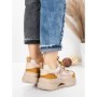 Pantofi Sport Dama din piele naturala 2576 CREAM-YELLOW | ADVANCER