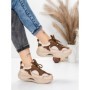 Pantofi Sport Dama din piele naturala 2576 CREAM-COFFEE | ADVANCER