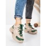 Pantofi Sport Dama din piele naturala 2576 CREAM-GREEN | ADVANCER