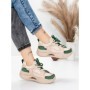 Pantofi Sport Dama din piele naturala 2576 CREAM-GREEN | ADVANCER