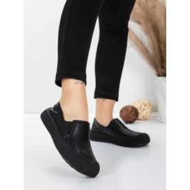Pantofi Casual Dama din piele naturala 665 BLACK | ADVANCER