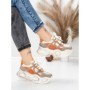 Pantofi Sport Dama din piele naturala HY8985 ORANGE-DARK GREY | FRANCO GERARDO