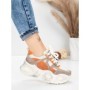 Pantofi Sport Dama din piele naturala HY8985 ORANGE-DARK GREY | FRANCO GERARDO