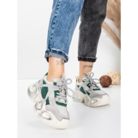 Pantofi Sport Dama din piele naturala HY8985 GREEN-GREY | FRANCO GERARDO