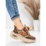 Pantofi Sport Dama din piele naturala HY2128 COFFEE-ORANGE | FRANCO GERARDO