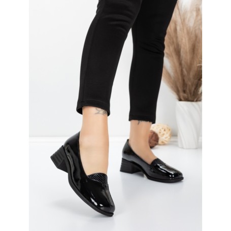 Pantofi cu toc din piele naturala 1355-10 BLACK | ADVANCER