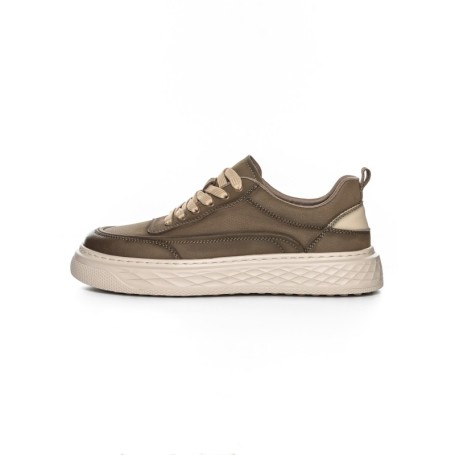 Pantofi Sport Barbati din piele naturala A18008 KHAKI | ADVANCER
