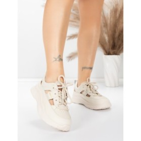 Pantofi Sport Dama din piele naturala 70136X CREAM | ADVANCER