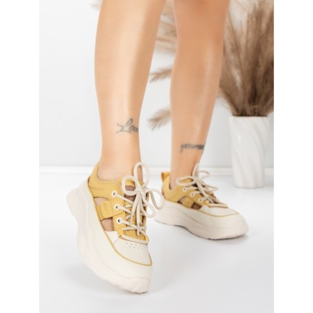 Pantofi Sport Dama din piele naturala 70136X YELLOW | ADVANCER