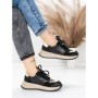 Pantofi Sport Dama din piele naturala 572305 BLACK-CREAM | FRANCO GERARDO