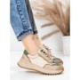 Pantofi Sport Dama din piele naturala 572305 CREAM-GREEN | FRANCO GERARDO