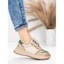 Pantofi Sport Dama din piele naturala 572305 CREAM-GREEN | FRANCO GERARDO