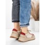 Pantofi Sport Dama din piele naturala 572305 CREAM-RED | FRANCO GERARDO