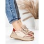 Pantofi Sport Dama din piele naturala 572305 CREAM-RED | FRANCO GERARDO